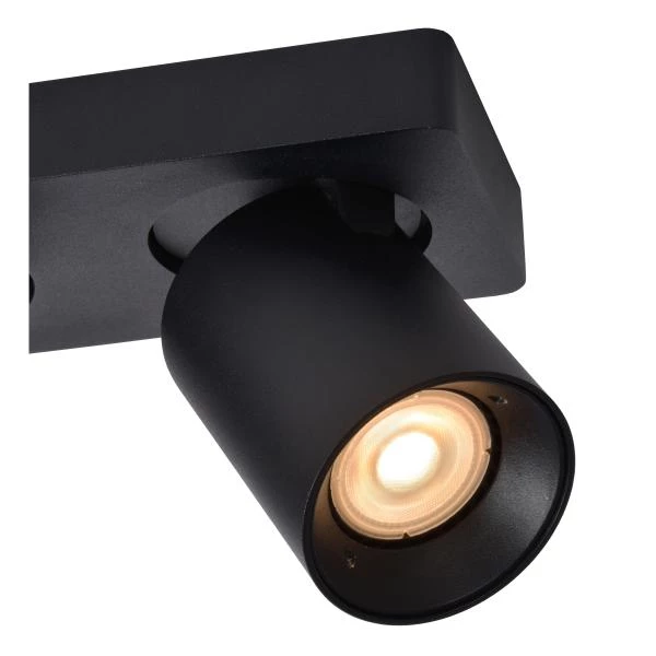 Lucide NIGEL - Spot plafond - LED Dim to warm - GU10 - 3x5W 2200K/3000K - Noir - détail 3